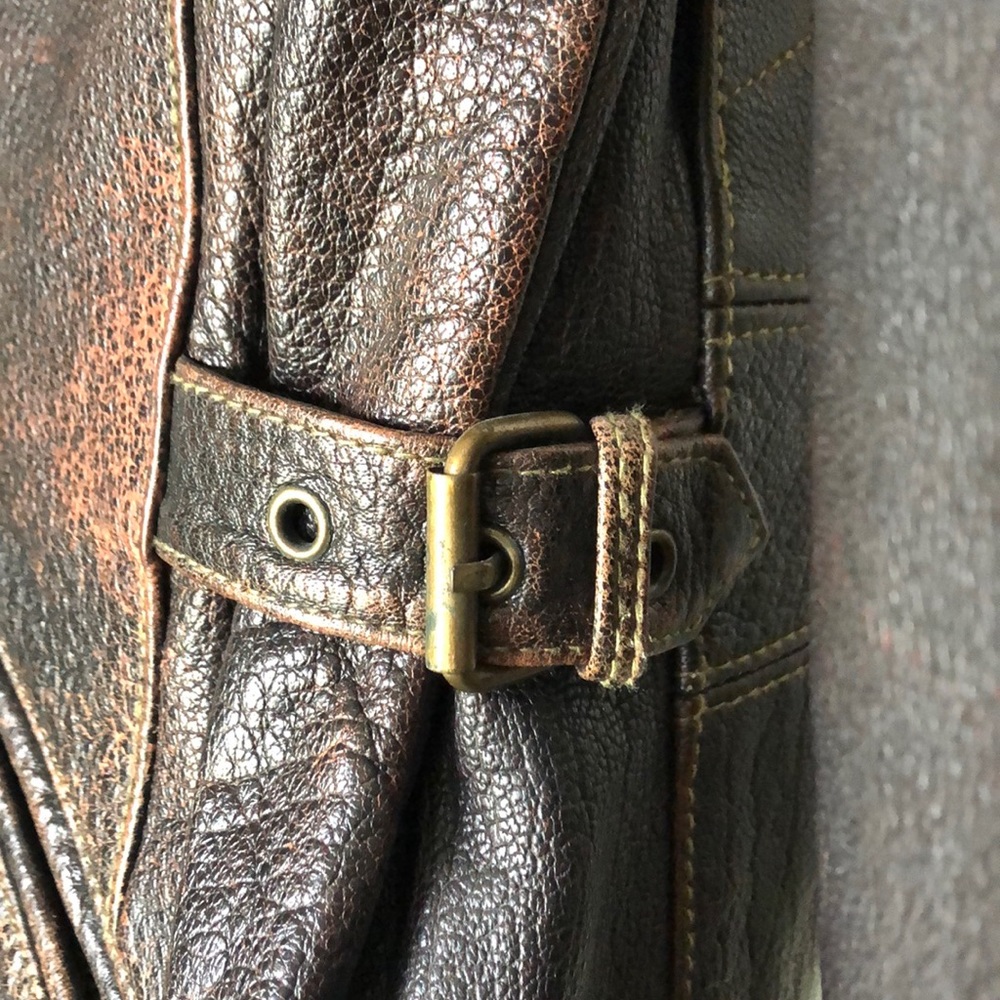 Cool Distressed Leather Jacket - image 3